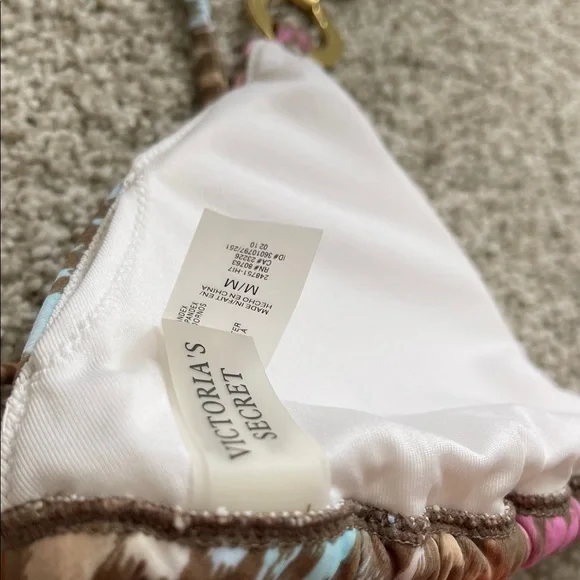 Victoria's Secret Pink and Blue Leopard Bikini- Top is Medium, Bottoms are Large - Picture 5 of 6